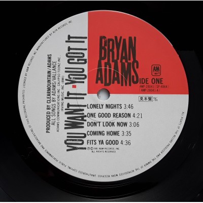 Adams, Bryan - LP - JAP - You Want it You Got it - PROMO + Sheet
