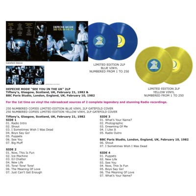 Depeche Mode - 2 LP - See You In The UK - Yellow Vinyl