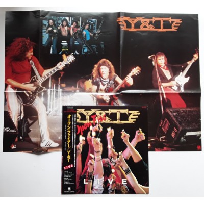 Y & T -  LP - JAP - Open Fire Live + Poster