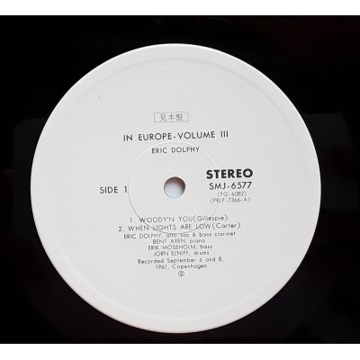 Dolphy, Eric - LP - JAP -  In Europe Vol.III - WHITE LABEL PROMO