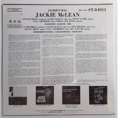McLean, Jackie - LP - JAP - Jackie's Bag - PROMO - SEALED