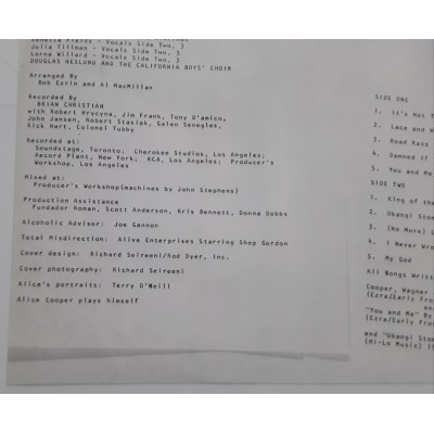 Cooper, Alice - LP - JAP - Lace and Whiskly - WHITE LABEL PROMO - RARE