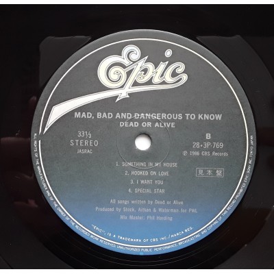 Dead Or Alive - LP - JAP - Mad, Bad, And Dangerous To Know - PROMO
