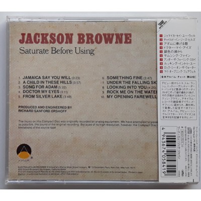 Browne, Jackson - CD - JAP - Saturate Before Using