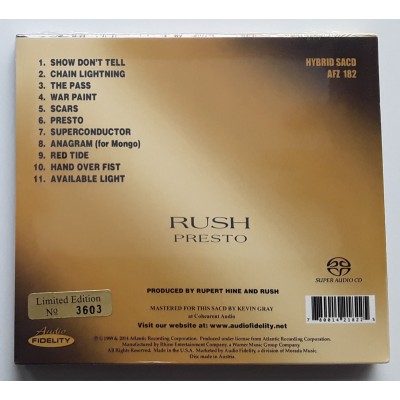 Rush - SACD - U.S.A. - Presto - SEALED