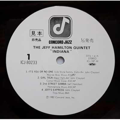 Hamilton, Jeff - LP - JAP - Indiana - WHITE LABEL PROMO