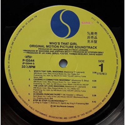 Madonna - LP - JAP - Who`s That Girl - PROMO + Sheet