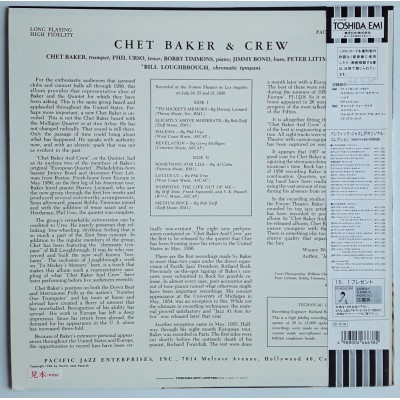 Baker, Chet - LP - JAP - Pacific Jazz 1224 Chet Baker & Crew - PROMO