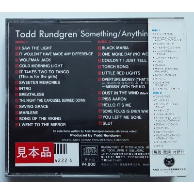 Rundgren, Todd - 2 CD - JAP - Something / Anything? - PROMO