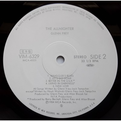 Frey, Glenn - Eagles - LP - JAP - The Allnighter - WHITE LABEL PROMO