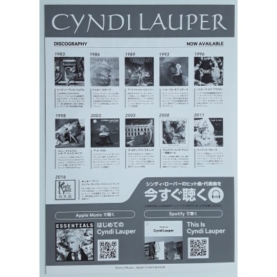 Lauper, Cyndi - Flyer - JAP - 35' Anniversary Tour 2019 in Japan