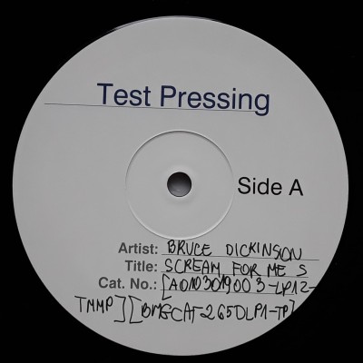 Iron Maiden - Dickinson, Bruce - 2 LP - EU - Scream for Me - WHITE LABEL PROMO - Test Pressing
