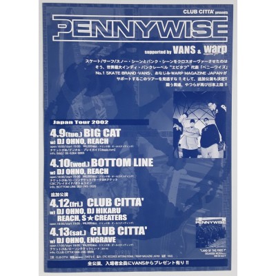 Pennywise - Flyer - JAP - 2002 Japan Tour